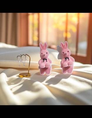Golden glamer angel bunny drop earrings – anti-tarnish collection 1
