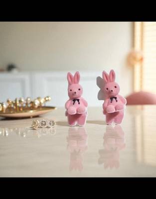 Golden glamer angel bunny drop earrings – anti-tarnish collection 3