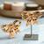 Golden glamour anti-tarnish bow charm stud earrings