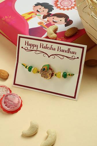 Peacock Meenakari Rakhi with Dry Fruits & Chocolates