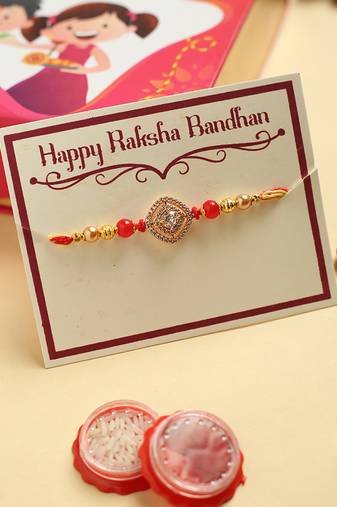 White american diamonds jeweled-rakhi