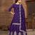 Violet embroidered vichitra silk free size full stitched suit