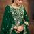 Green embroidered vichitra silk free size full stitched suit