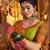 GREEN thread embroidered mirror work stitched lehenga choli