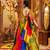 GREEN thread embroidered mirror work stitched lehenga choli