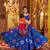 ROYAL BLUE THREAD EMBROIDERED MIRROR WORK STITCHED lehenga choli