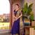 blue silk blend saree with weaving contrast pallu and blouse piece