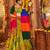 GREEN thread embroidered mirror work stitched lehenga choli