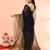 black cotton handloom saree with gold zari stripes
