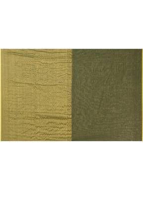 dark green cotton handloom saree with gold zari stripes 5