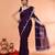 purple mul cotton handloom jamdani saree with blouse piece