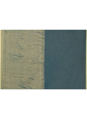 teal cotton handloom saree with gold zari stripes 5