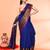 cotton blend royel blue handloom saree with blouse piece