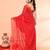 cotton handloom red sequin saree with blouse piece