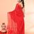 cotton handloom red sequin saree with blouse piece