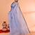 Grey mulmul cotton saree with tassels