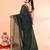 cotton handloom dark green sequin saree with blouse piece