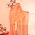 cotton handloom pale orange sequin saree with blouse piece