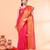 cotton blend rani handloom saree with blouse piece