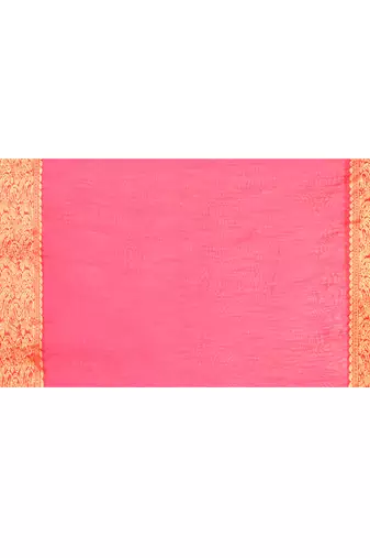 cotton blend rani handloom saree with blouse piece