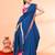 cotton handloom deep turquoise sequin saree with blouse piece