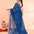 cotton handloom deep turquoise sequin saree with blouse piece