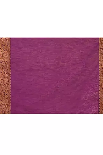 cotton blend magenta handloom saree with blouse piece