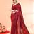 cotton handloom maroon sequin saree with blouse piece
