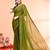 Olive mulmul cotton saree without blouse piece