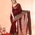 cotton blend maroon handloom saree with blouse piece