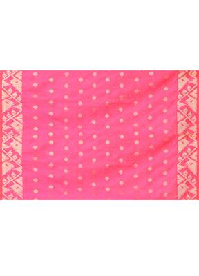 cotton blend rani handloom saree with blouse piece 5