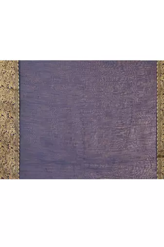 cotton blend blue handloom saree with blouse piece