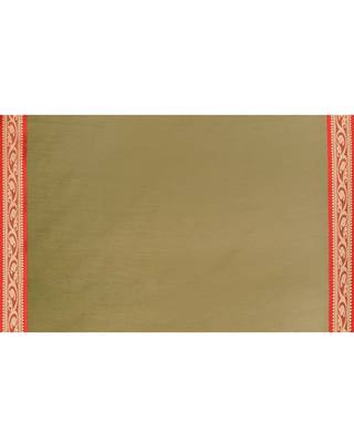 cotton silk moss green handloom saree with blouse piece 6