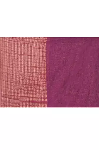 magenta cotton handloom saree with gold zari stripes