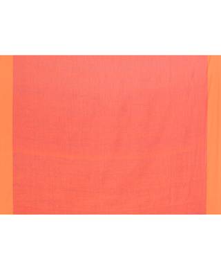 Orange border rani pink cotton saree with tassels 6