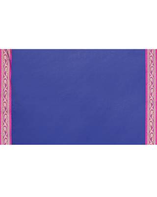 cotton silk royel blue handloom saree with blouse piece 6