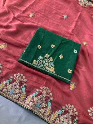 Onion pink Party Wear Soft Star Georgette Saree 5