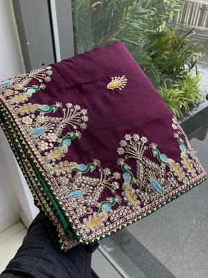 Wine Party Wear Soft Star Georgette Saree 3