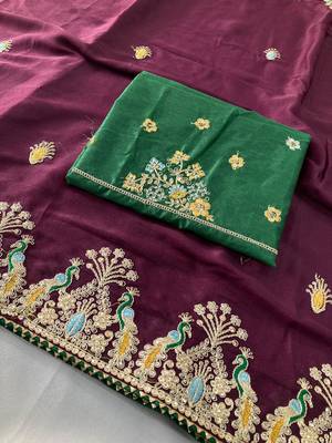Wine Party Wear Soft Star Georgette Saree 5