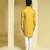 Yellow printed cotton  kurta pajama