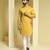 Yellow printed cotton  kurta pajama