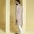 Beige embroidered silk sherwani set
