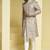 Beige embroidered silk sherwani set