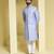 Blue embroidered silk sherwani set
