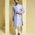 Blue embroidered silk sherwani set