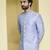 Blue embroidered silk sherwani set