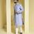 Blue embroidered silk sherwani set