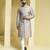 Silver embroidered cotton silk sherwani set