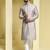 Silver embroidered cotton silk sherwani set