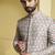 Silver embroidered cotton silk sherwani set